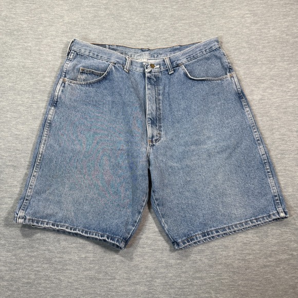 Wrangler Denim Shorts Men 34 Blue Jean Cutoff Relaxed Fit Casual Workwear y2k - Picture 1 of 8